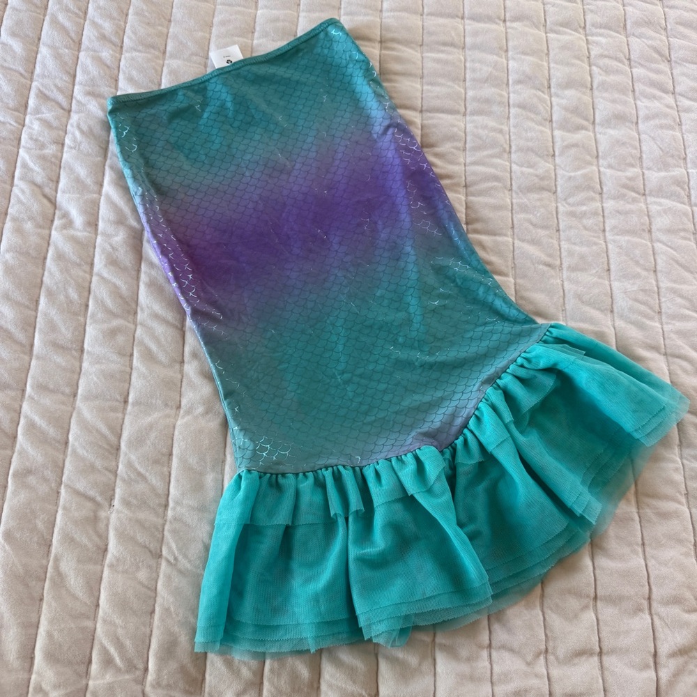 Disney ARIEL mermaid  green & purple swim skirt Size 7-8